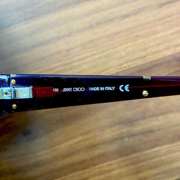 Jimmy Choo sunglasses, burgundy and gold, with prescription - Picture 5 of 6